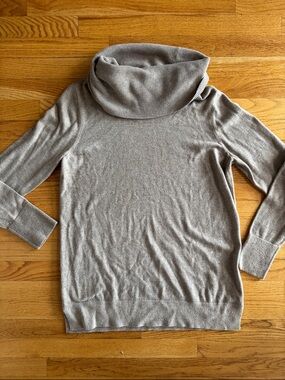 LOFT Taupe Brown Cowl Neck Sweater Large, lightweight